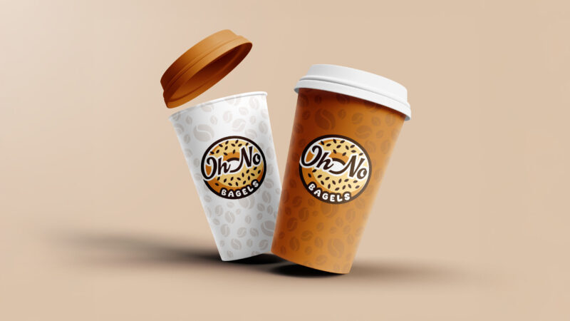 bagel logo on coffee cup
