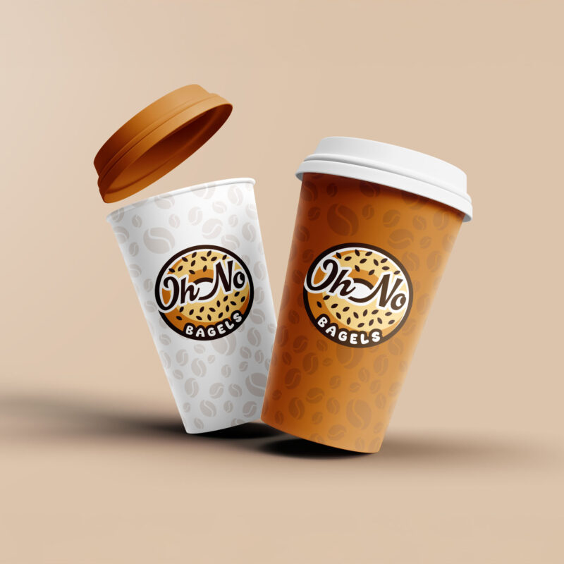 bagel logo on coffee cup